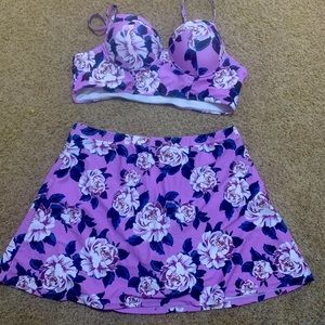 2x swim top and skirt nwot